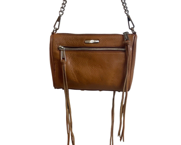 Rebecca Minkoff Women's Tan Brown Chain Strap Shoulder Bag Sz M -