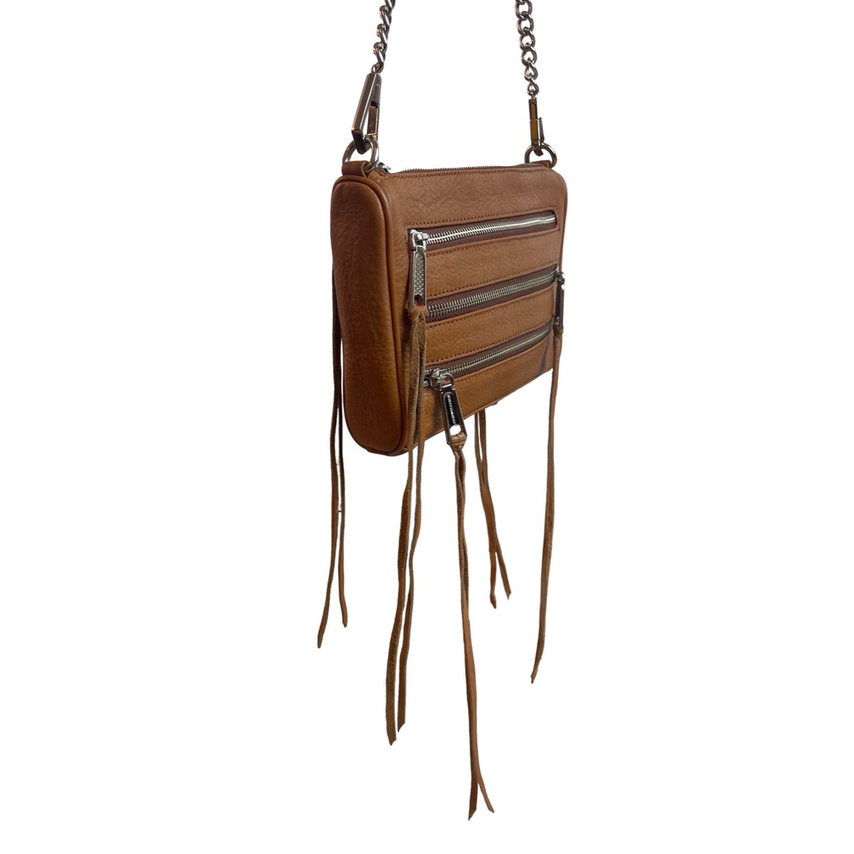 Rebecca Minkoff Women's Tan Brown Chain Strap Shoulder Bag Sz M -