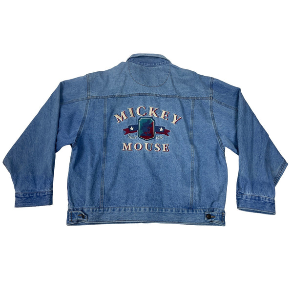 Mickey Inc Unisex Blue Denim Button Down Jacket Sz L