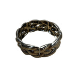 Gold-Plated Womens Woven Cable Design Stretch Bracelet