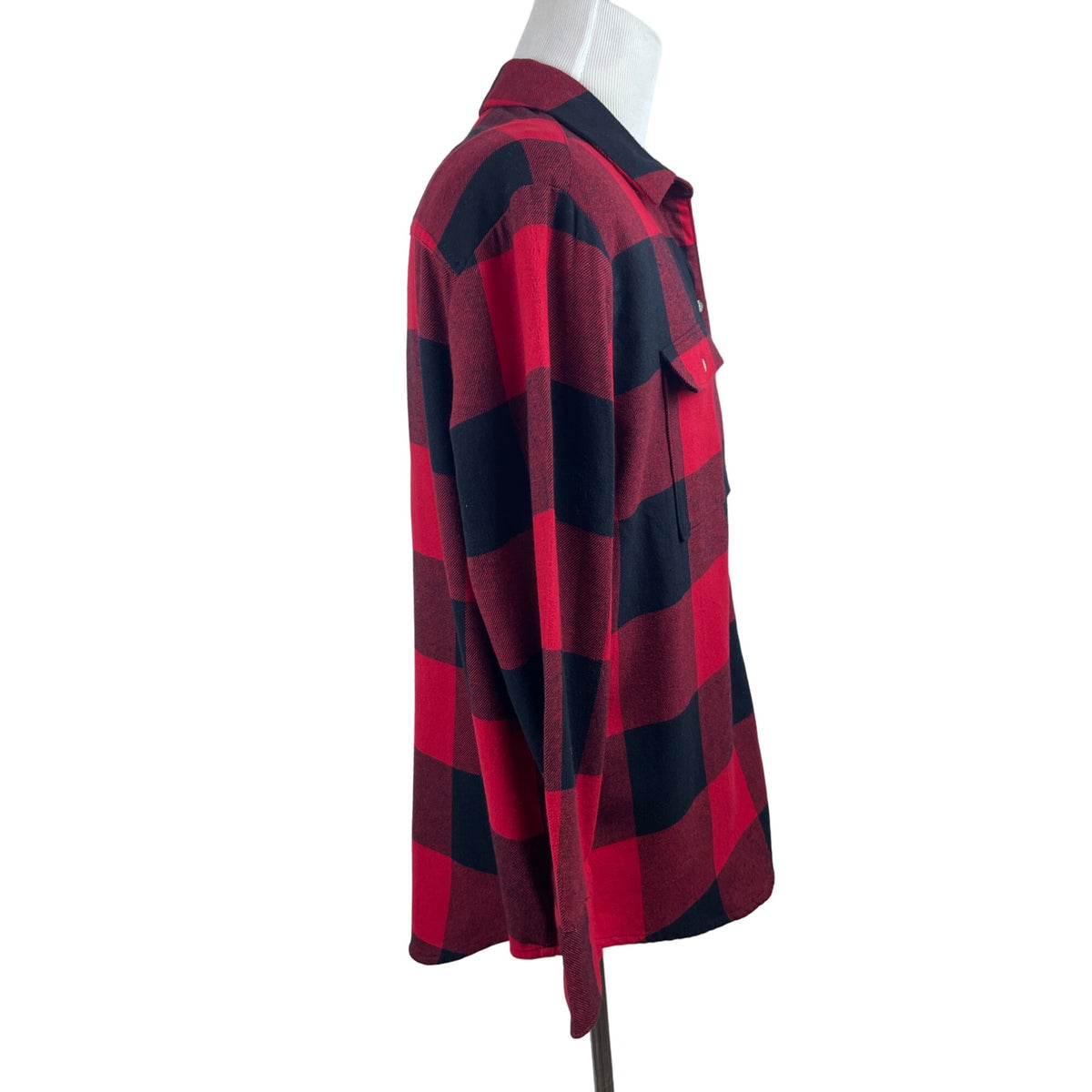 Old Navy Women's Black Red Flannel Plaid Long Sleeve Shirt Sz L Petite - NWT