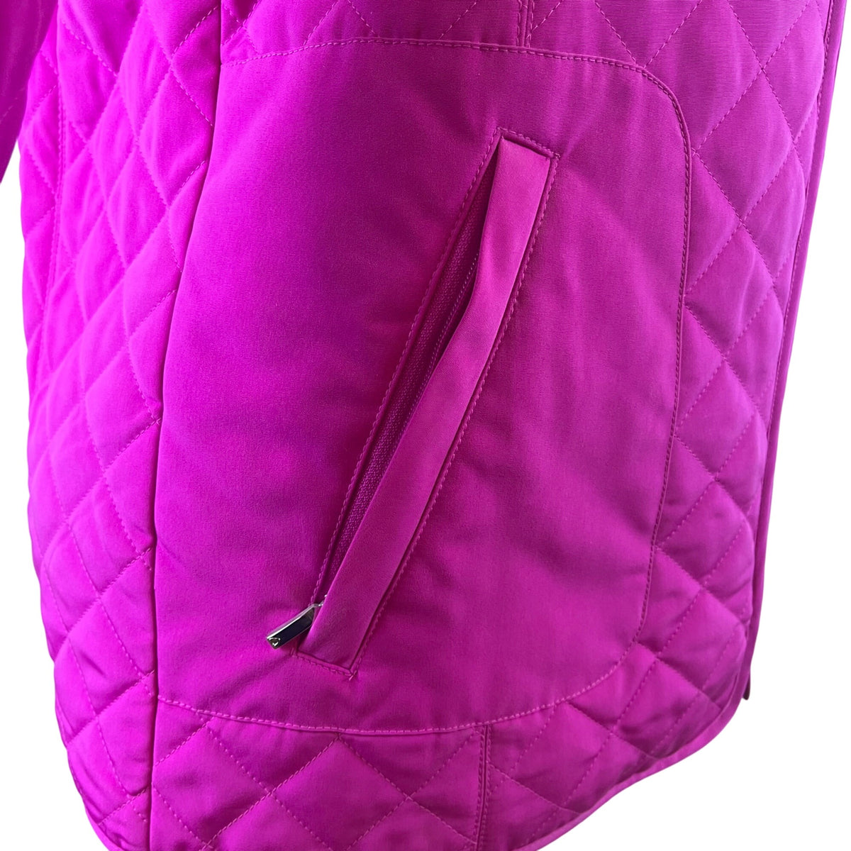 Liz Claiborne Womens Fuchsia Polyester Quilted Zip-Up Jacket Size M Lightweight