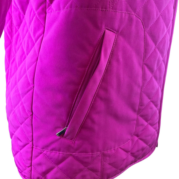 Liz Claiborne Womens Fuchsia Polyester Quilted Zip-Up Jacket Size M Lightweight