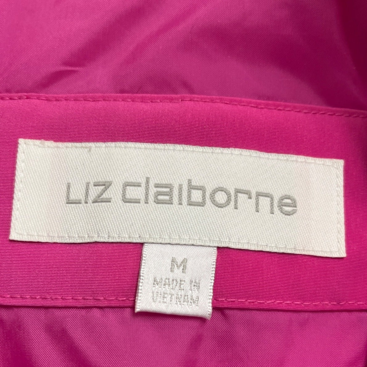 Liz Claiborne Womens Fuchsia Polyester Quilted Zip-Up Jacket Size M Lightweight