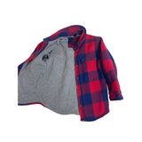 Tommy Hilfiger Kids Red & Navy Plaid Shirt Jacket With Snap Buttons Size 4