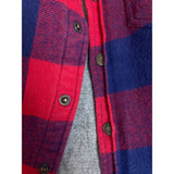 Tommy Hilfiger Kids Red & Navy Plaid Shirt Jacket With Snap Buttons Size 4