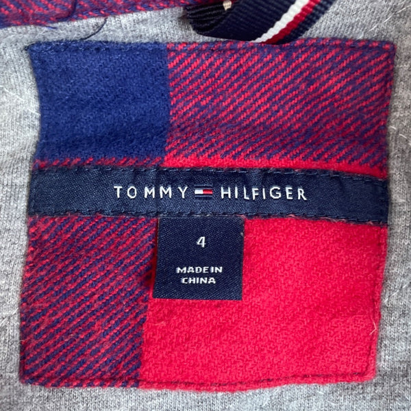 Tommy Hilfiger Kids Red & Navy Plaid Shirt Jacket With Snap Buttons Size 4
