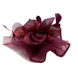 Vintage Women's Red Mesh Hair Clip Fascinator With Feather Accents Lightweight