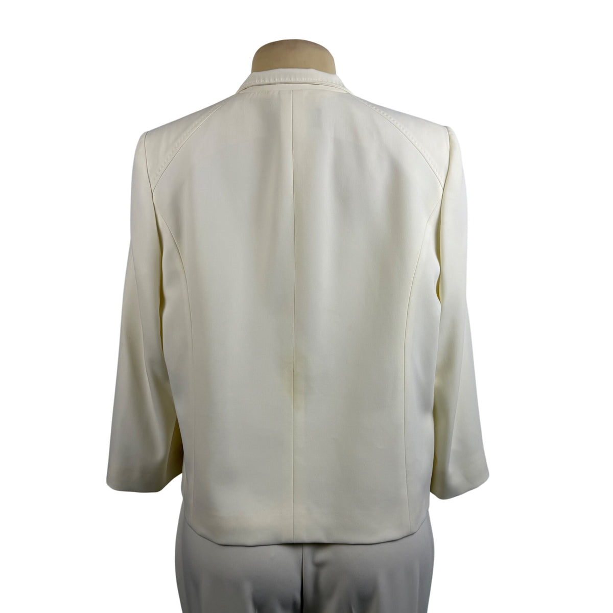Les Goparins Women Cream Polyester/Acetate Blazer & Pants Suit Set Size 44