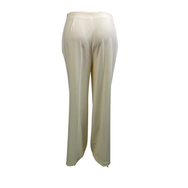 Les Goparins Women Cream Polyester/Acetate Blazer & Pants Suit Set Size 44