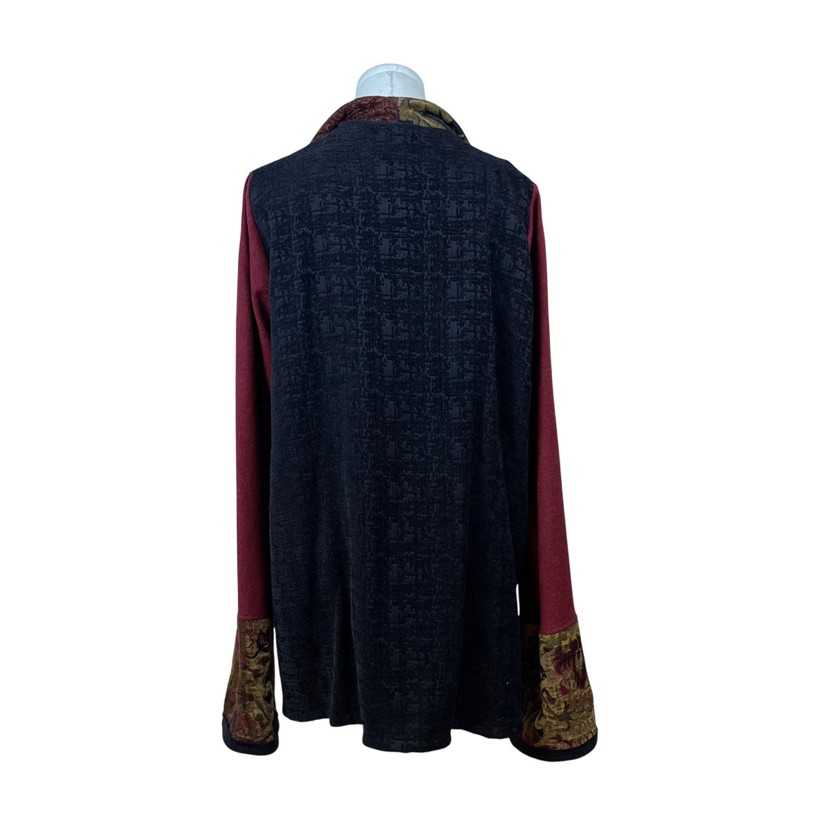 AHNI Women’s Burgundy Multi-Pattern Button Front Jacket Size 2