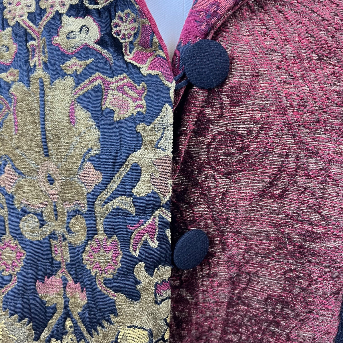 AHNI Women’s Burgundy Multi-Pattern Button Front Jacket Size 2