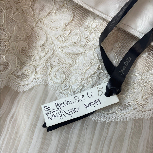 St. Pucchi Bridal Gown Size 6 Ivory/Oyster Lace Strapless Sposa Bella Evening Dress