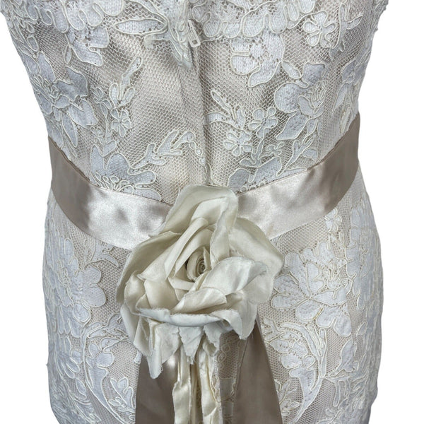 St. Pucchi Bridal Gown Size 6 Ivory/Oyster Lace Strapless Sposa Bella Evening Dress