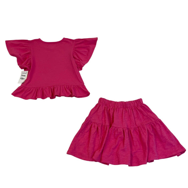 Tucker + Tate Girls Fuchsia Ruffle Top & Skort Set Size 5