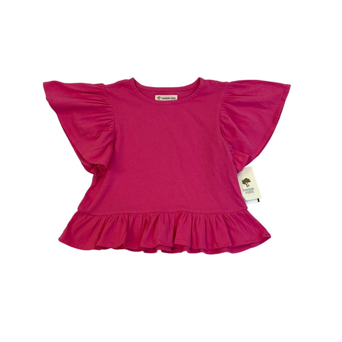 Tucker + Tate Girls Fuchsia Ruffle Top & Skort Set Size 5