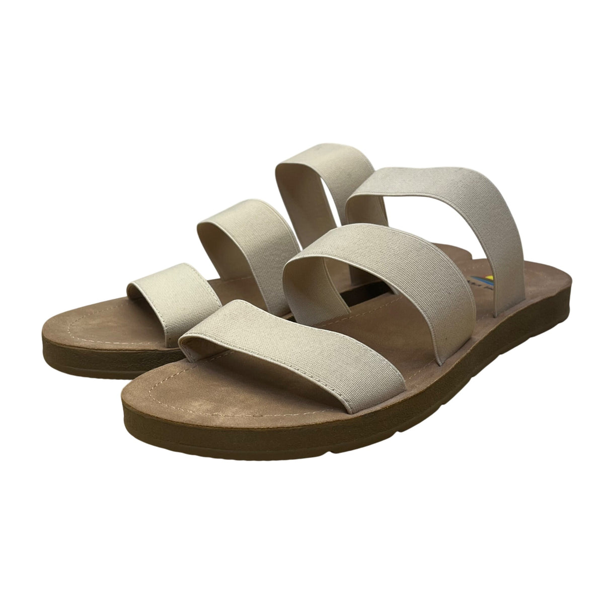 Maui Island Women’s Beige Triple-Strap Design Laguna Slide Sandals Size 10M