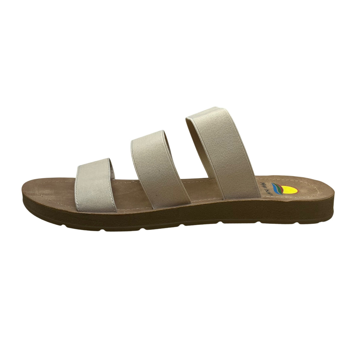 Maui Island Women’s Beige Triple-Strap Design Laguna Slide Sandals Size 10M