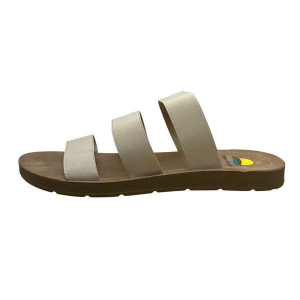 Maui Island Women’s Beige Triple-Strap Design Laguna Slide Sandals Size 10M