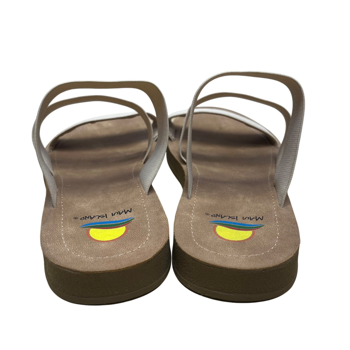 Maui Island Women’s Beige Triple-Strap Design Laguna Slide Sandals Size 10M