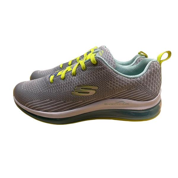 Skechers Women’s Gray & Neon Yellow Memory Foam Skech-Air Training Shoes Size 9