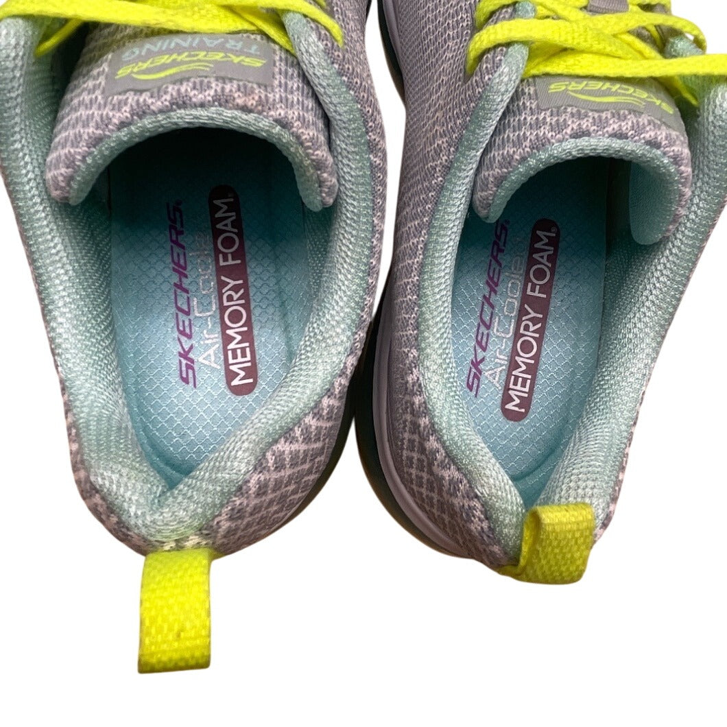 Skechers Women’s Gray & Neon Yellow Memory Foam Skech-Air Training Shoes Size 9