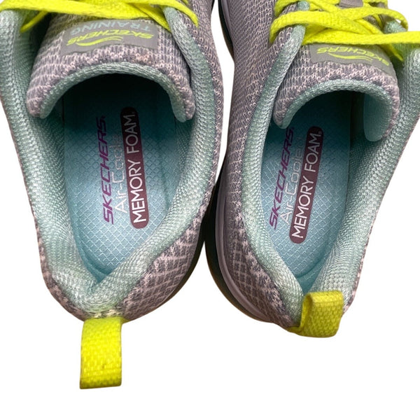 Skechers Women’s Gray & Neon Yellow Memory Foam Skech-Air Training Shoes Size 9