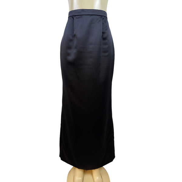 Harriet Kassman Woman’s Black Satin Evening Maxi Skirt  Formal Size 10