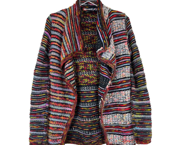 Desigual Womens Multicolor Knit Cardigan Open Front Lightweight Sweater Sz S