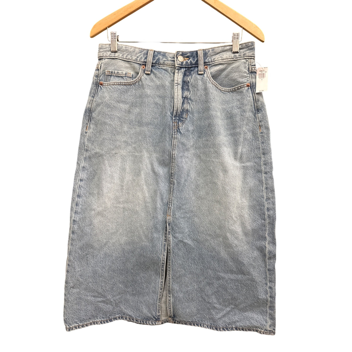 Old Navy Women’s Light Blue Denim Maxi Skirt Classic Casual Cotton Blend Size 10