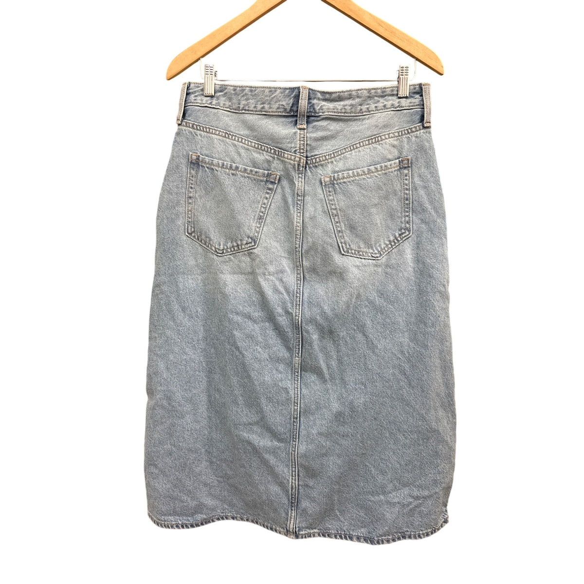 Old Navy Women’s Light Blue Denim Maxi Skirt Classic Casual Cotton Blend Size 10