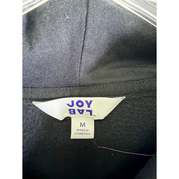 JoyLab Womens Black Hoodie Medium Cotton Blend Relaxed Fit Kangaroo Pocket Casual Pullover