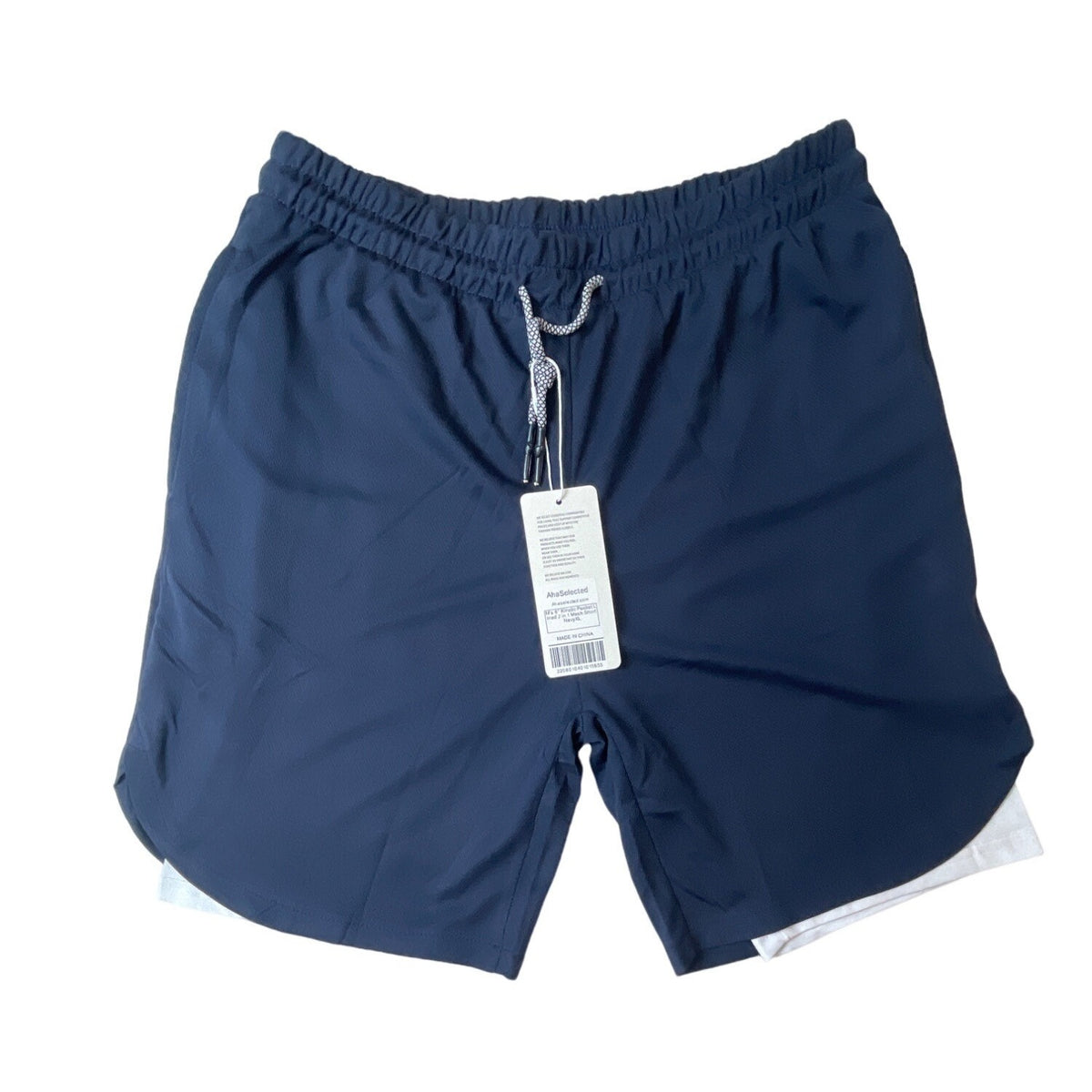 Aha Selected Men's Navy 2 in 1 Shorts Sz XL - NWT