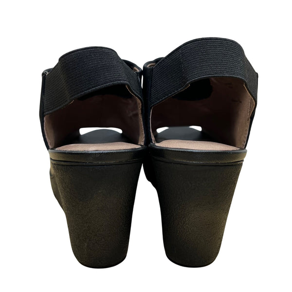 Donald J Pliner Women’s Black Wedge Open-Toe Mynne Slingback Sandals Size 8.5M