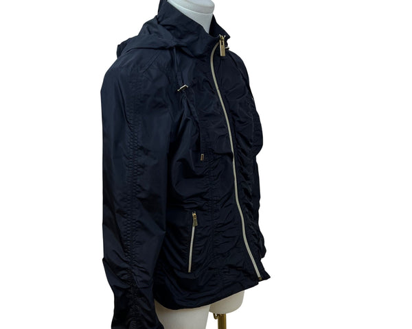 Alfani Petite Womens Black Lightweight Polyester Jacket Full Zip Hood Size P/S