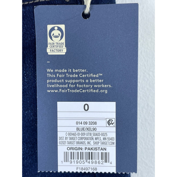 Universal Thread Womens Blue Denim Mid-Rise Skinny Jeans Fitted Waist Slim Leg Size 0