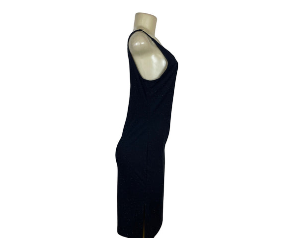 B. Moss Tailor Womens Black Sleeveless V-Neck Knee-Length Dress Sz 8