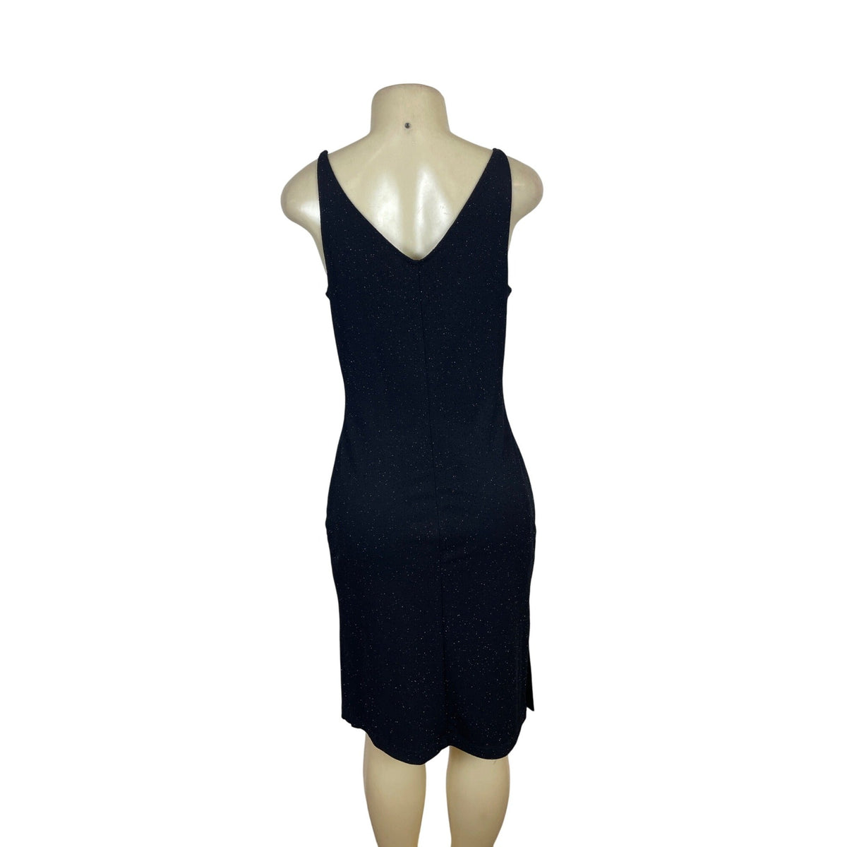 B. Moss Tailor Womens Black Sleeveless V-Neck Knee-Length Dress Sz 8