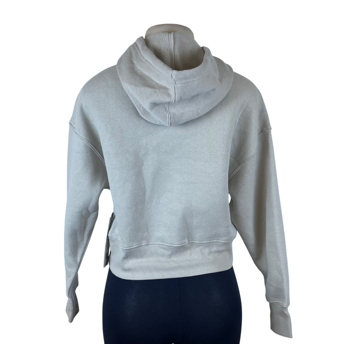 Harmony Women's Beige Cropped Hoodie Pull-On Drawstring Long Sleeves Sz XS - New