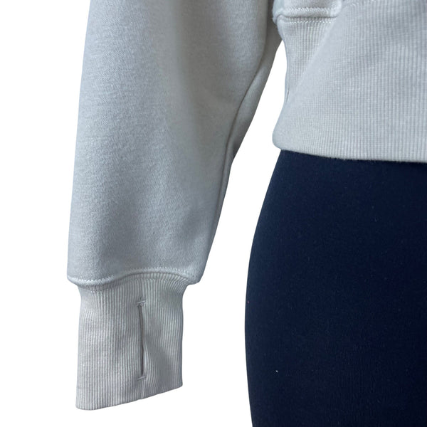 Harmony Women's Beige Cropped Hoodie Pull-On Drawstring Long Sleeves Sz XS - New