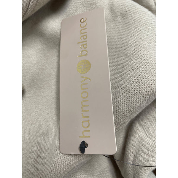 Harmony Women's Beige Cropped Hoodie Pull-On Drawstring Long Sleeves Sz XS - New