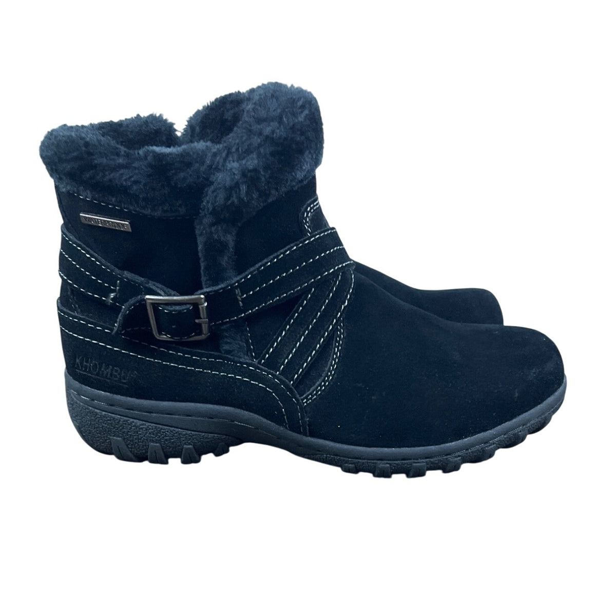 Khombu Women's Black Suede Corey Waterproof Winter Boots Size 8M