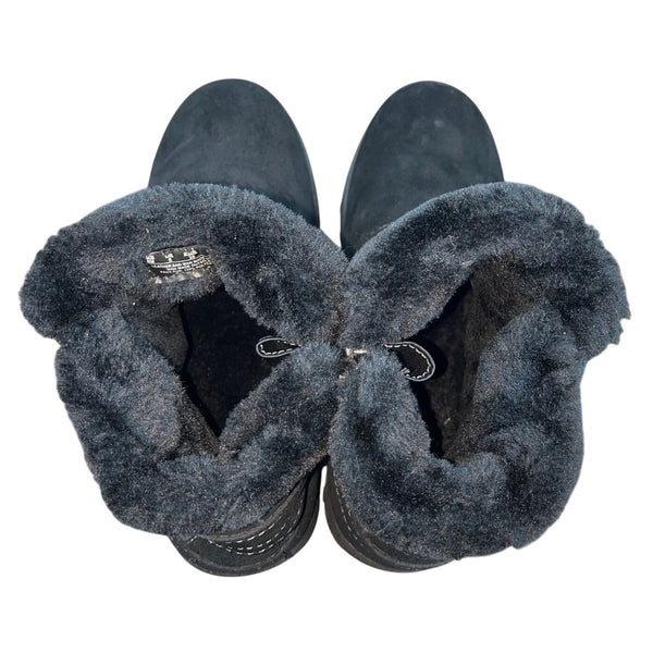 Khombu Women's Black Suede Corey Waterproof Winter Boots Size 8M