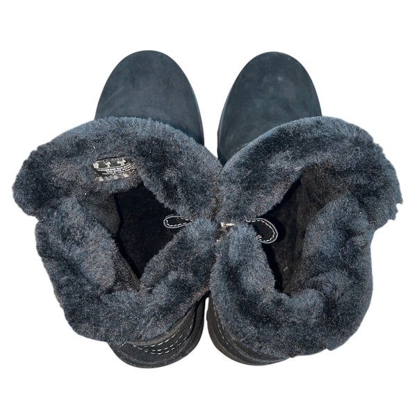 Khombu Women's Black Suede Corey Waterproof Winter Boots Size 8M