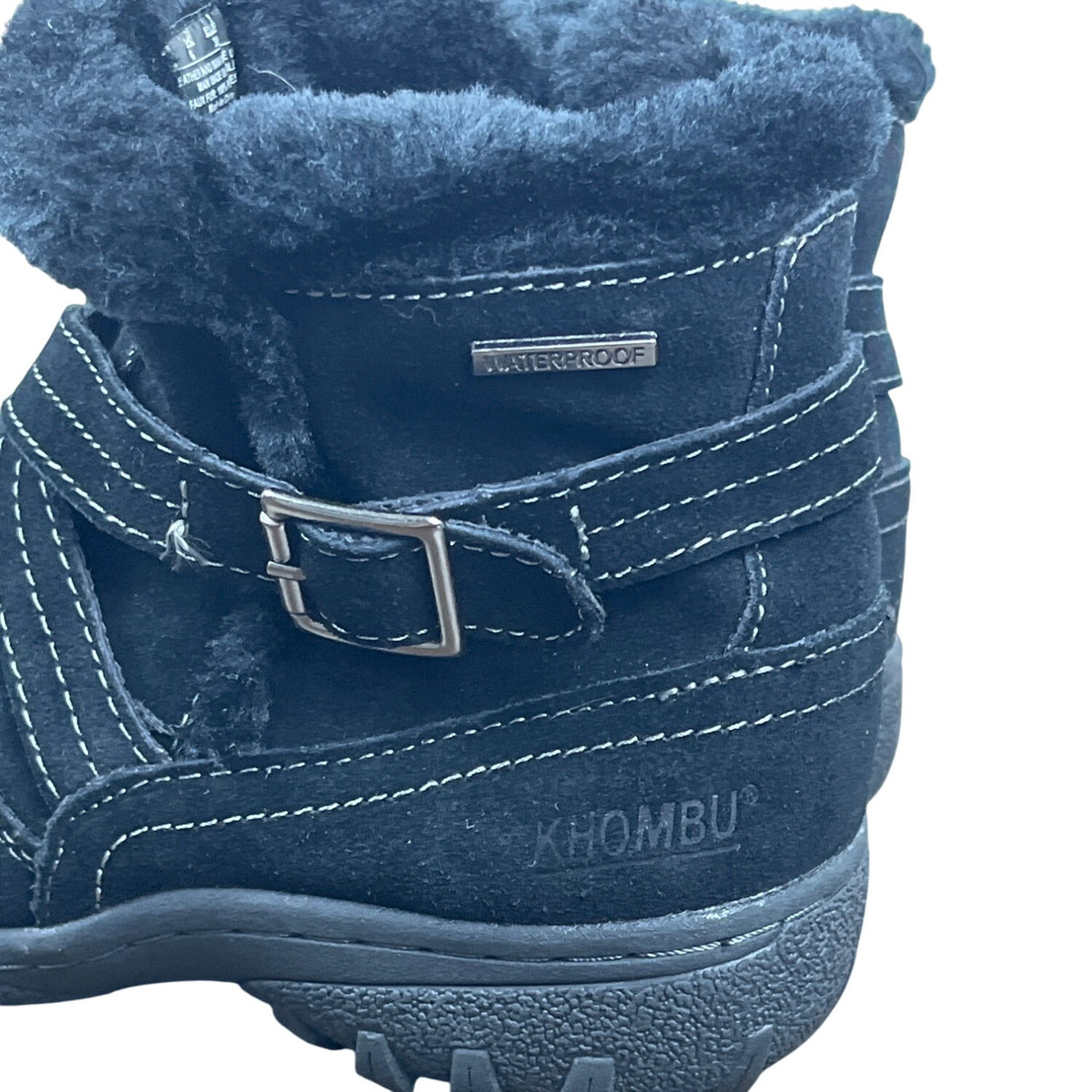 Khombu Women's Black Suede Corey Waterproof Winter Boots Size 8M