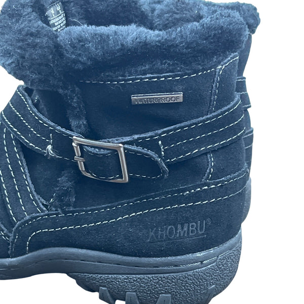 Khombu Women's Black Suede Corey Waterproof Winter Boots Size 8M