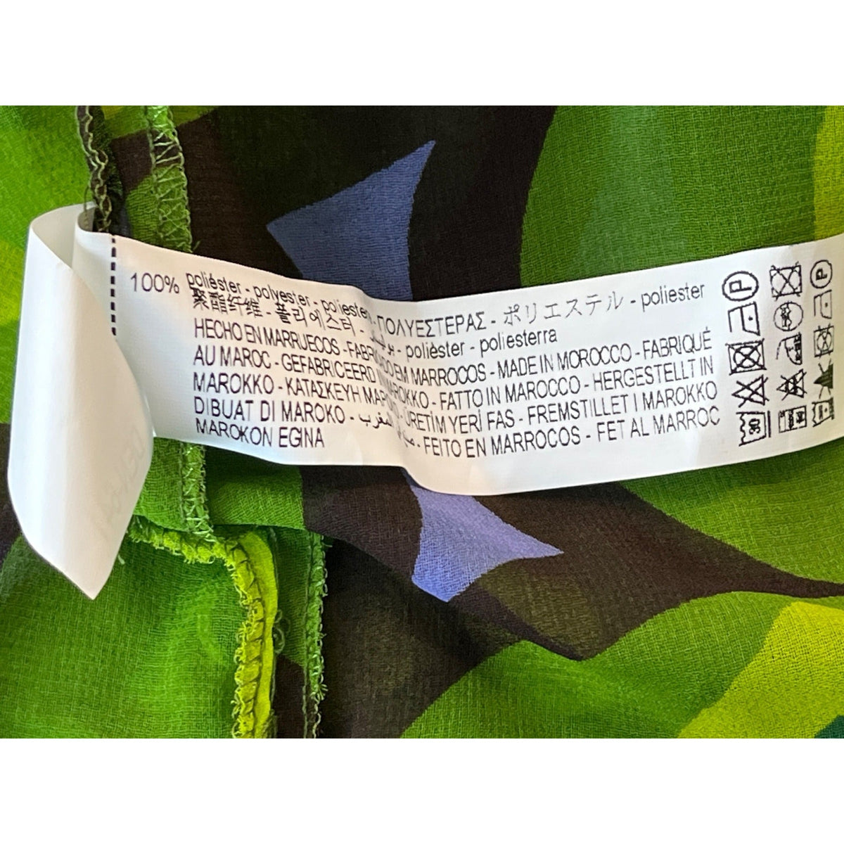 Zara Women's Retro Green & Brown Geometric Print Sheer Blouse Sz S - New