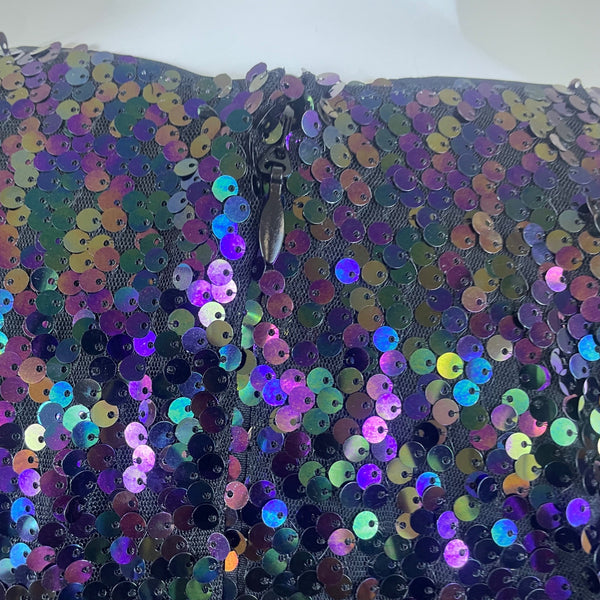 Gabrielle Union Womens Sequin Black Mini Dress Size 2 Party Sparkle Polyester Blend