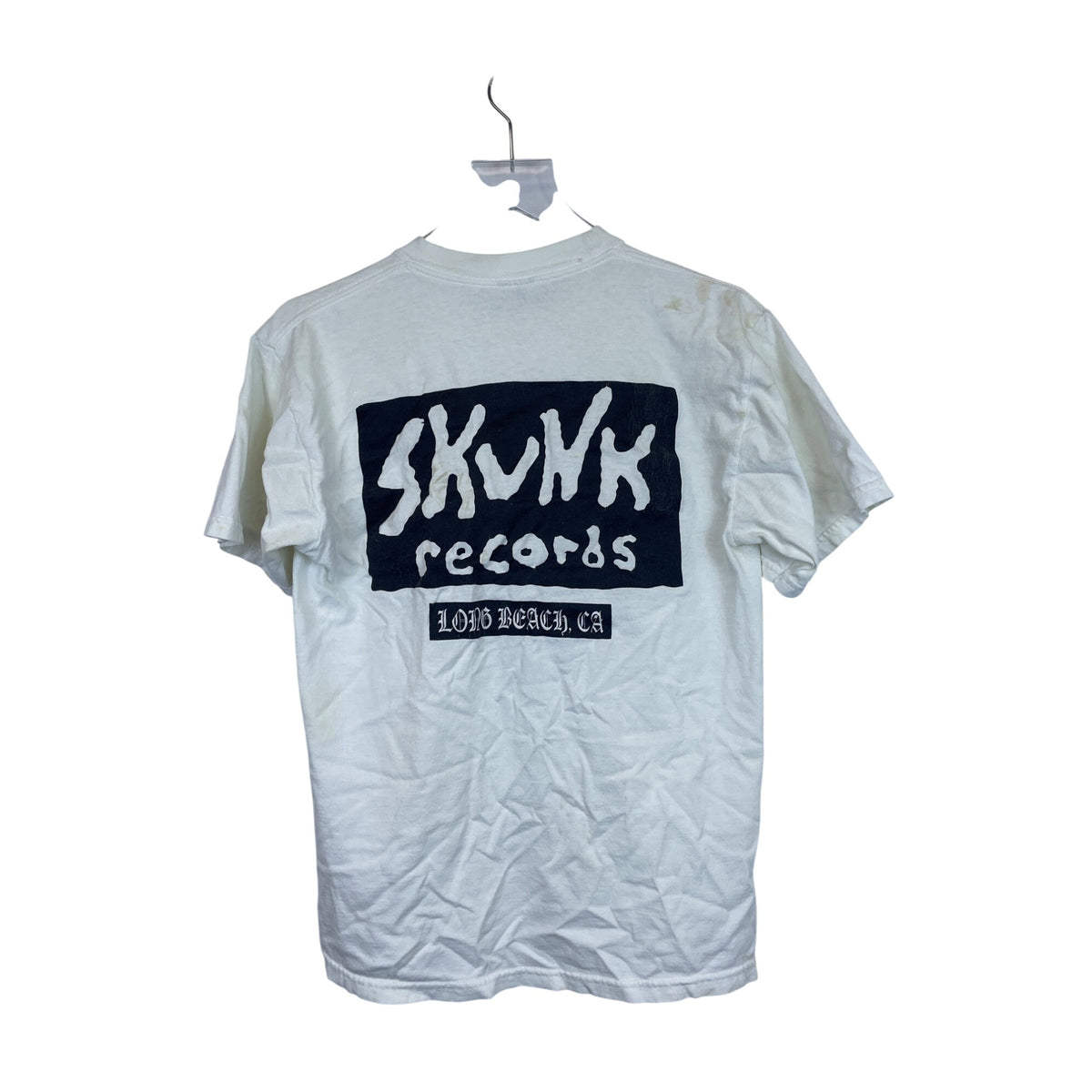 Jerzees Mens White Cotton Sublime Graphic T-Shirt Skunk Records Long Beach Medium