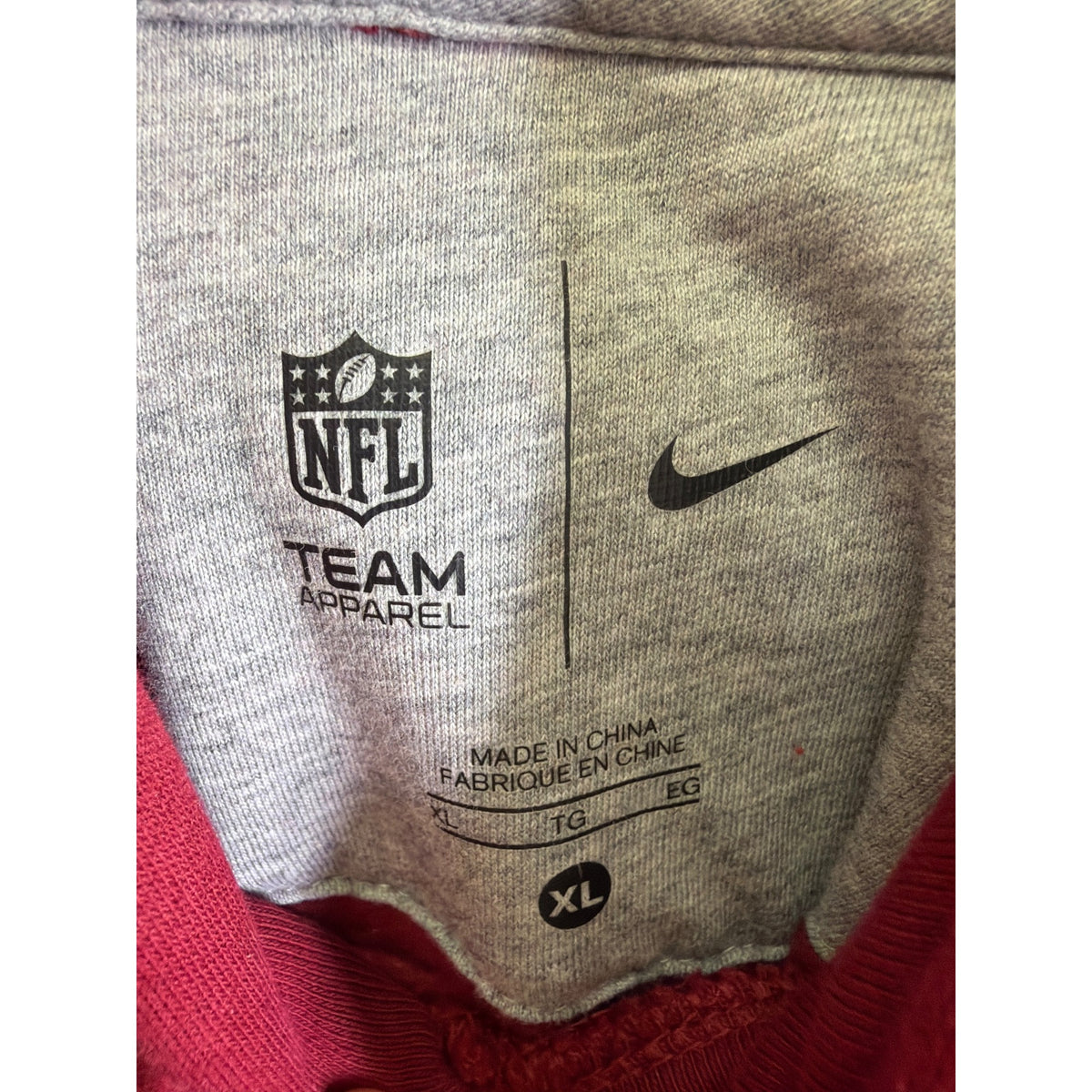 Nike Mens Red Polyester NFL Team Hoodie Washington Redskins XL